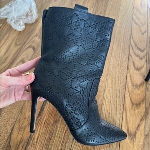 Vince Camuto Black Studded Heeled Boots